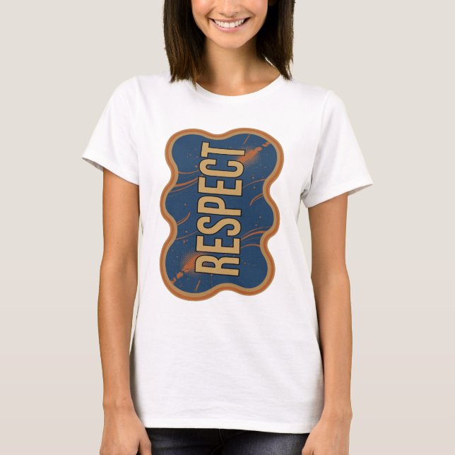Stylish Gold RESPECT Design T-Shirt (Front)