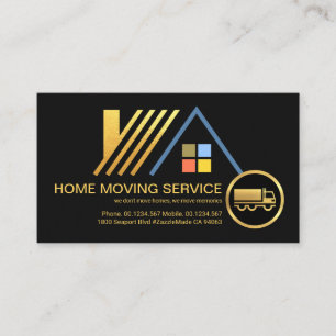 Stylish Gold Rooftop On The Move Business Card