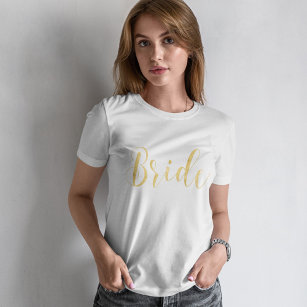 Stylish Gold Script Bride T-Shirt