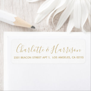 Stylish gold script simple elegant chic wedding