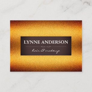 Stylish Gold Shimmer with Brown Label Business Card