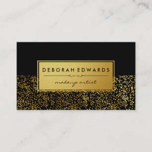 Stylish Gold Specks Pattern Metallic Gold Label Business Card