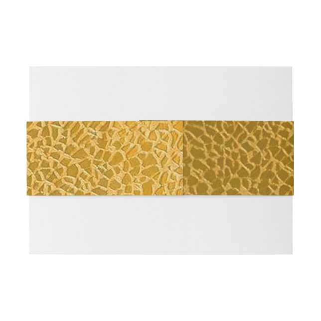 Stylish Gold Textured Belly Band for Invitations Invitation Belly Band (Back Example)