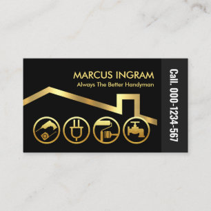 Stylish Gold Tools Black Grey Layers Business Card
