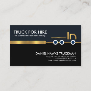 Stylish Gold Truck Transport Border Business Card