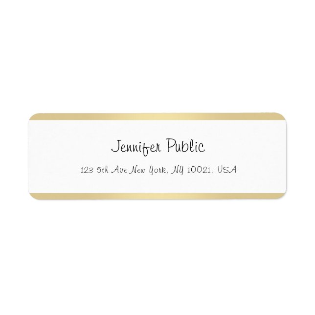 Stylish Gold White Handwritten Modern Minimalist (Front)