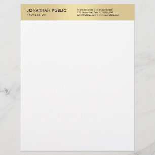 Stylish Gold White Modern Elegant Simple Template Custom Letterhead