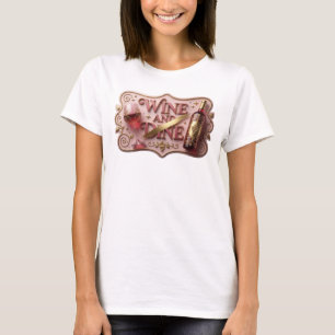 Stylish Gold WINE AND DINE Wearable Art T-Shirt