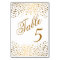 Stylish Golden Confetti Dots | White -Table Number