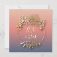 Stylish Golden Metallic Shiny Frame Best Wishes