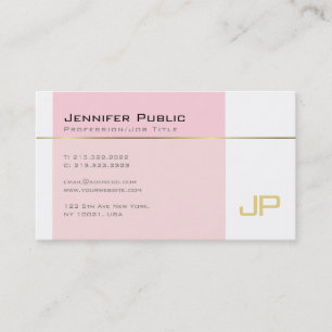Stylish Gothic Font Monogram Plain Trendy Pink Business Card