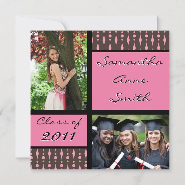 Stylish Grad Announcement / Invitation - Diamonds (Front)