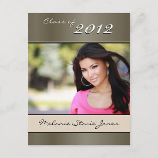 Stylish Grad Announcement / Invitation - Pewter
