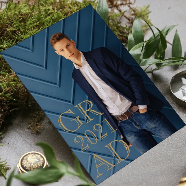 Stylish Grad Photo Date Graduation Invitation (Creator Uploaded)