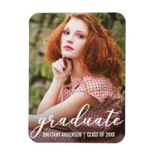 Stylish Graduation Photo Announcement Magnet