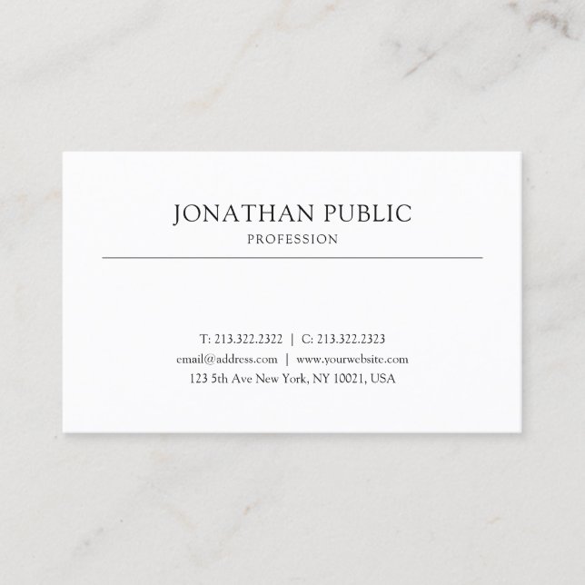 Stylish Graphic Design Professional Smooth Plain Business Card (Front)