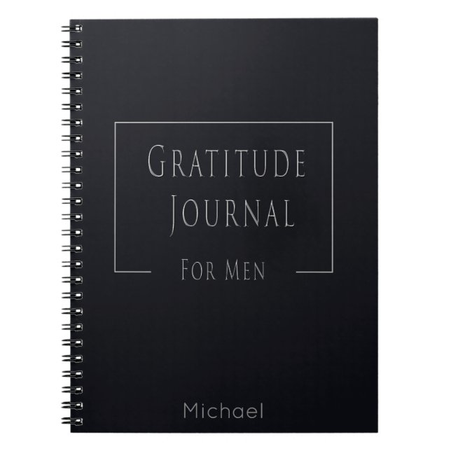 Stylish Gratitude Journal for Men Dark Blue (Front)