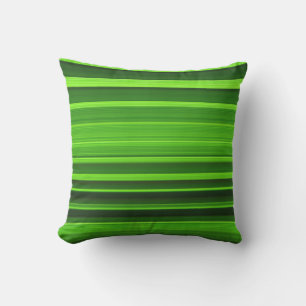 Stylish Green and Black Striped Pattern Cushion