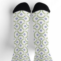 Stylish green blue and white scallop design