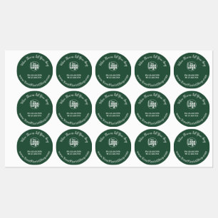 Stylish Green Florist Shop Logo - Contact Round