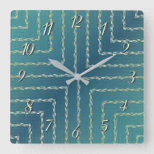 Stylish Green Geometric Wall Clock