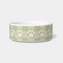 Stylish Green Gingham pet bowl