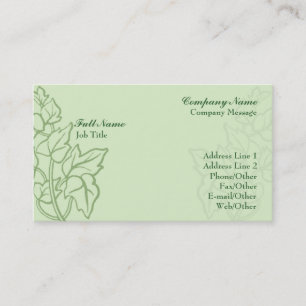 Stylish Green Ivy Business Card Template