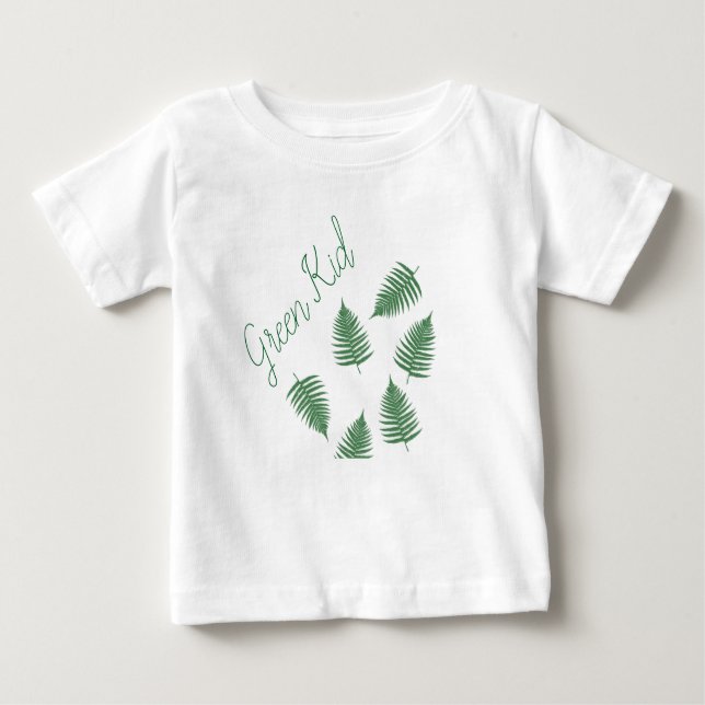 Stylish Green Kid Lucky Fern Baby Skirt Bodysuit (Front)