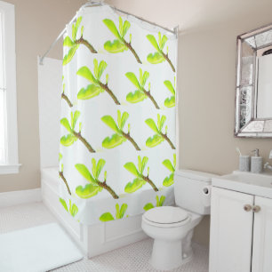 Stylish Green  Kudu Lily Leaves Shower Cusrtain Curtain