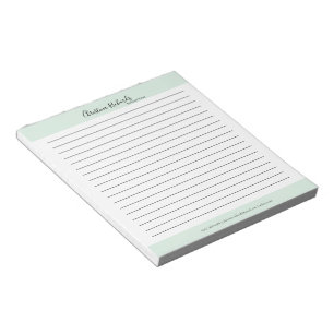 Stylish Green Minimalist Lined Notepad