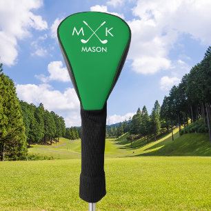 Stylish Green Modern Golf Logo Personalised Golf Head Cover