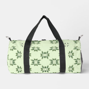 Stylish Green on Green Leaves Pattern Duffle Bag