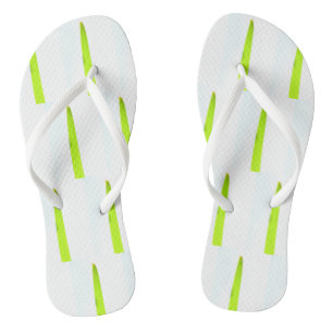 Stylish Green Palm Tree Leaves Flip Flops