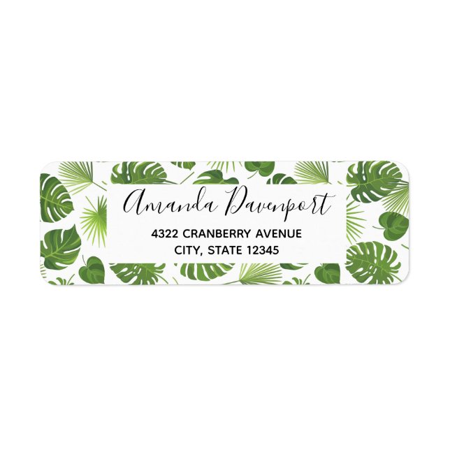 Stylish Green Tropical Leaves Pattern (Front)