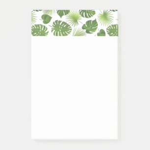 Stylish Green Tropical Leaves Pattern Post-it Notes