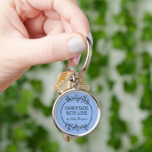 Stylish Greenery Wreath Handmade With Love Key Ring