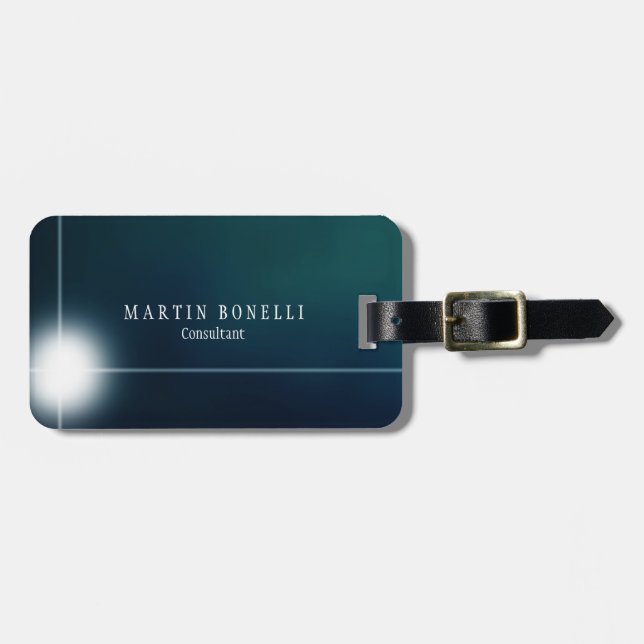 Stylish Greeny Blue Plain Clean Luggage Tag (Front Horizontal)