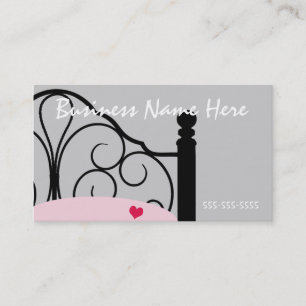 Stylish Grey and Pink Ornate Bed Business Card