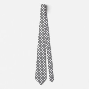 Stylish Grey and White Polka Dot Neck Tie