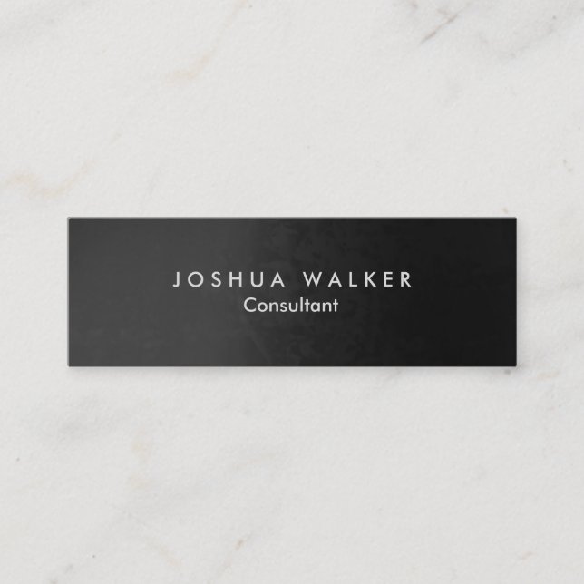 Stylish Grey Artistic Slim Professional Mini Business Card (Front)