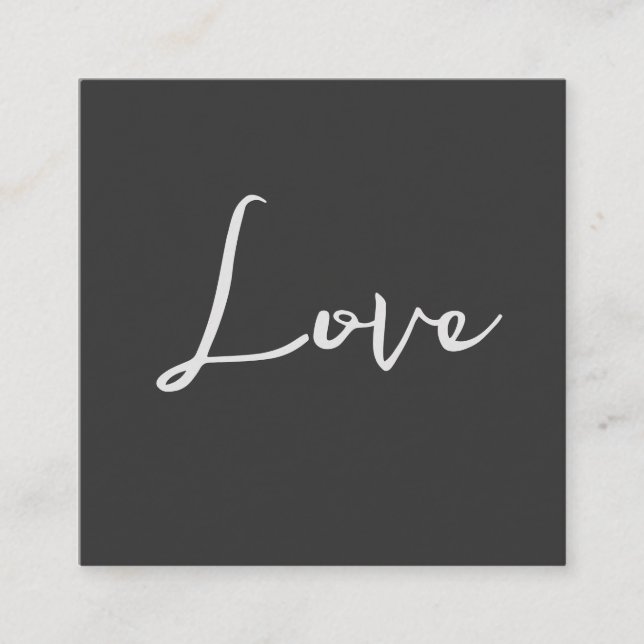 Stylish Grey Background Love Wedding Enclosure Card (Front)