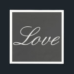 Stylish Grey Background Love Wedding Napkin<br><div class="desc">You can easily change the fonts and colours. You can also add your logo and the background image as you like.</div>
