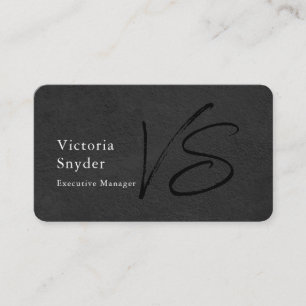 Stylish Grey Black Monogram Professional Business Card