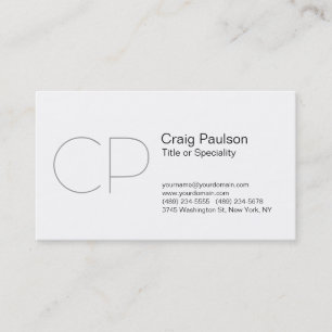 Stylish Grey Black White Monogram Business Card