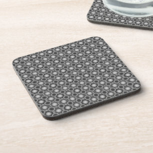 Stylish Grey Circles Pattern Coaster