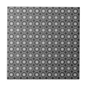 Stylish Grey Circles Pattern Tile