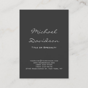 Stylish Grey Classical Script Business Card