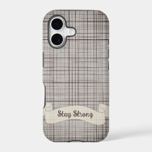 Stylish Grey Gingham Plaid iPhone Case