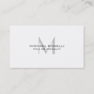 Stylish Grey Monogram Standard Business Card