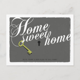 Stylish Grey New Address Announcement Postcard